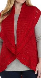 New Directions Red Shawl Collar Vest